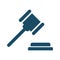 High quality dark blue judge gavel icon