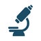 High quality dark blue microscope icon