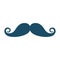 High quality dark blue mustache icon
