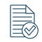 High quality dark blue outlined approved file icon