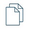 High quality dark blue outlined copy file icon