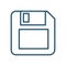High quality dark blue outlined floppy disk icon