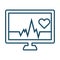 High quality dark blue outlined heart rate monitor icon