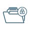 High quality dark blue outlined locked folder icon