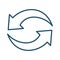 High quality dark blue outlined recycle icon