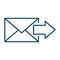 High quality dark blue outlined send message, email icon