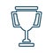 High quality dark blue outlined trophy, award, prize icon