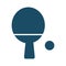 High quality dark blue ping pong, table tennis icon. Pictogram, sport, health