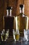 High quality distilled alcohol. Brazilian silver cachaÃ§a, called pinga, vodka, white rum, liqueur, pure drink, PoitÃ­n, sake,