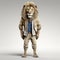 High-quality Fashion: 3d Lion In White Jacket And Pants