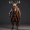 High-quality Fashion Feather: A Steampunk Deer In Zbrush Style