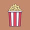 A High Quality Flat Vector Illustration Of A Popcorn Bucket