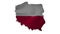 A high-quality footage of 3D Poland flag fabric surface background animation