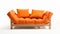 High Quality Futon On Wooden Frame - Light Orange And Orange