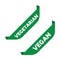 High quality green flat vegan, vegetarian label