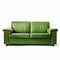 High Quality Green Leather Sofa On White Background