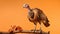 High-quality Hd Photograph Of Turkey Perched On Brown Stem
