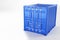 A high quality image of a blue 10ft shipping container on a white background.