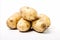 High quality image of fresh uncooked potato on white background for advertisements and packaging