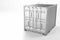 A high quality image of a white 10ft shipping container on a white background.