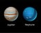 High quality jupiter galaxy astronomy neptune planet science globe cosmos star vector illustration.