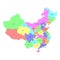 High quality labeled map of China with borders of the regions