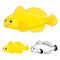 High Quality Lemon Goby Fish Cartoon Character include Flat Design and Line Art Version