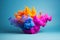 High-Quality Minimalist Stock Photography: Colorful Bomb Flare Illustration, Generative Ai