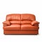 High Quality Orange Leather Sofas On White Background