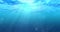 High quality perfectly seamless loop of deep blue ocean waves from underwater background with micro particles flowing