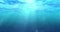 High quality perfectly seamless loop of deep blue ocean waves from underwater background with micro particles flowing