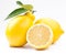 High-quality photo ripe lemons on a white