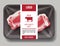 High quality products, meat, pork and beef in package with label template