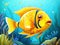High Quality Rabbitfish Cartoon Character Include Flat Design and Line Art Version
