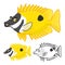 High Quality Rabbitfish Cartoon Character Include Flat Design and Line Art Version