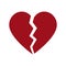 High quality red flat broken heart icon
