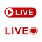 High quality red flat live broadcast icon