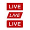 High quality red flat live broadcast icon