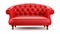 High Quality Red Sofa: Realistic Hyper-detailed Rendering