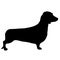 High quality silhouette of Dachshund or basset ,isolated