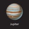 High quality space planet galaxy astronomy jupiter universe science cosmos star vector illustration.