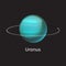 High quality space planet galaxy astronomy uranus universe science cosmos star vector illustration.