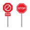 High quality Stop Sign symbol icon. Warning danger symbol prohibiting sign on background vector