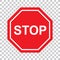 High quality Stop Sign symbol icon. Warning danger symbol prohibiting sign on background vector