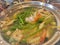 High quality Thai sukiyaki food cooking in hot cooking soup with vegetable beef raw meat or seafood handle, favorite Hot pot