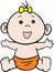 High quality vector animated baby who is fresh and happy after bathing