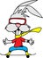 High quality vector animated bunny skateboarding