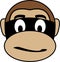 High quality vector animated cute monkey head