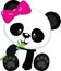 High quality vector animated cute panda being in love