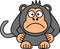 High quality vector animated funny angry ape